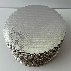 8” Round Silver Cake Board 25pcs